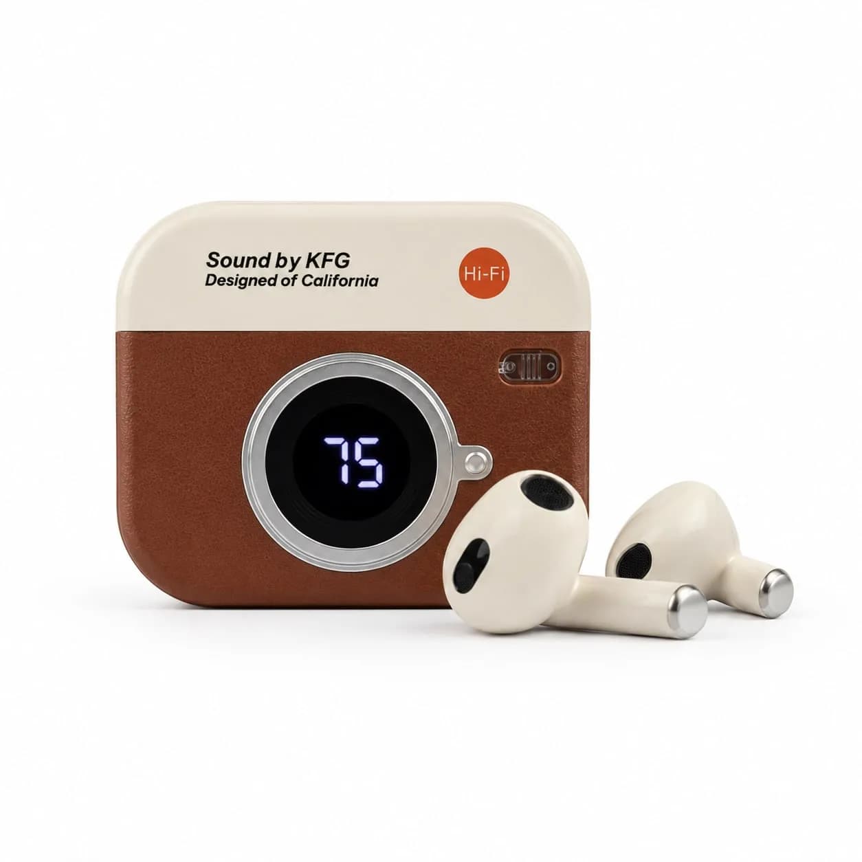 Q86 Retro Camera Design TWS Earbuds | Premium Vintage Look Bluetooth Earphone with Digital Display